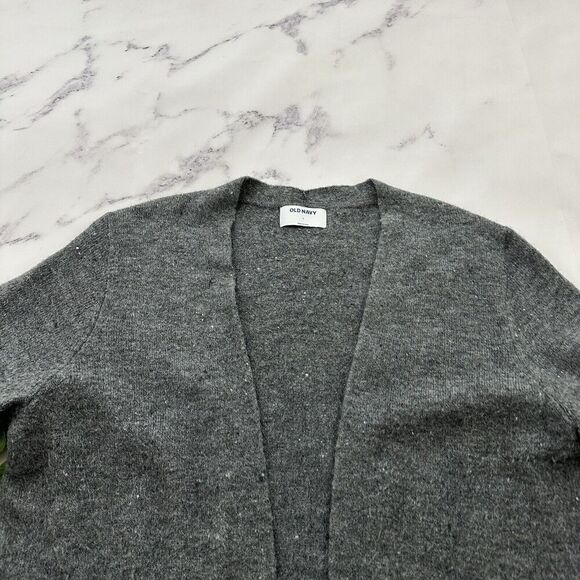 Old Navy Womens Open Front Cardigan Sweater Size L Gray Tunic Length - Picture 2 of 12